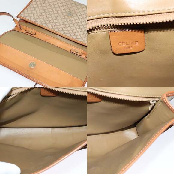 CELINE Macadam Canvas Shoulder Bag Pvc Beige Gold - Picture 11 of 12